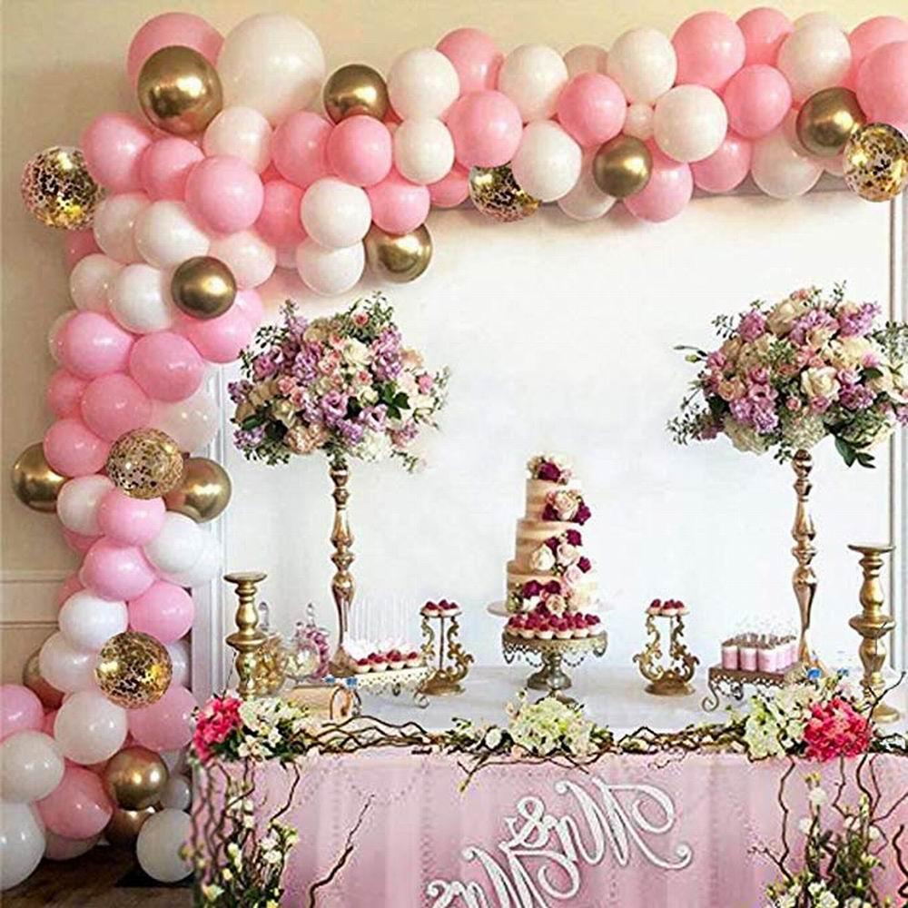 127pcs Pink Balloon Arch Garland Kit White Pink Gold Confetti Latex Balloons Baby Shower Wedding Birthday Party Decorations - Nioor