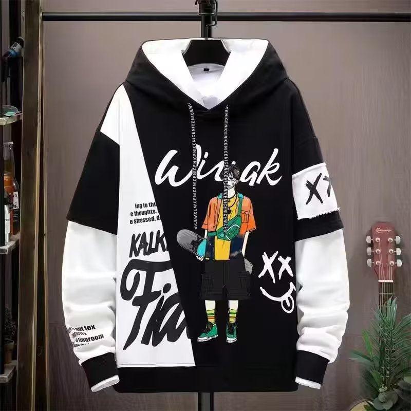 Men's Fashion Casual Printing Hooded Sweater - Nioor