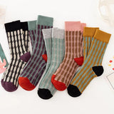 Socks Women's Contrast Color Twist Three-dimensional Relief - Nioor