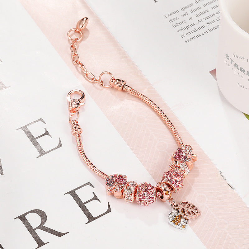 Rose Gold Fallen Leaf Women's Bracelet