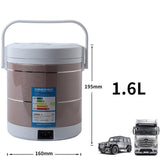 12V 24V Mini Rice Cooker 1.6L Car Truck Electric Hot Soup Rice Cooker - Nioor