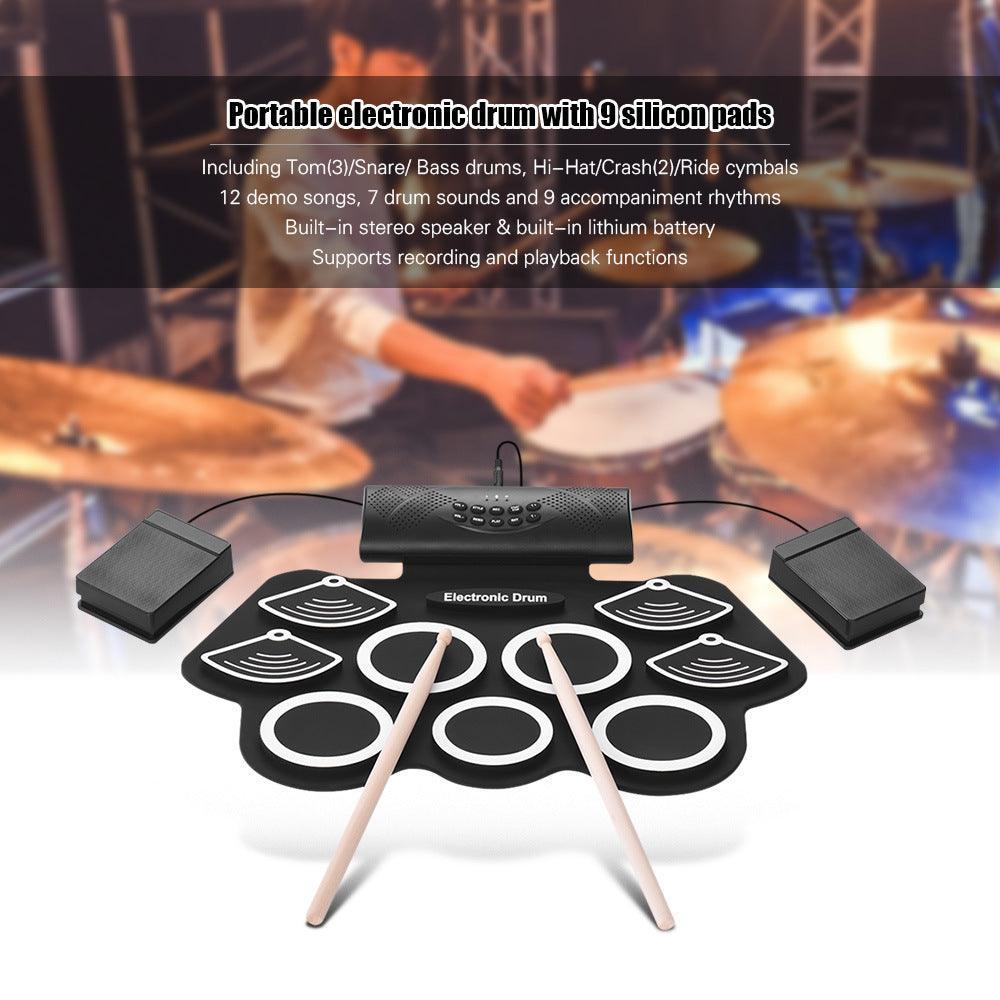 Foldable silicone hand roll electric drum - Nioor