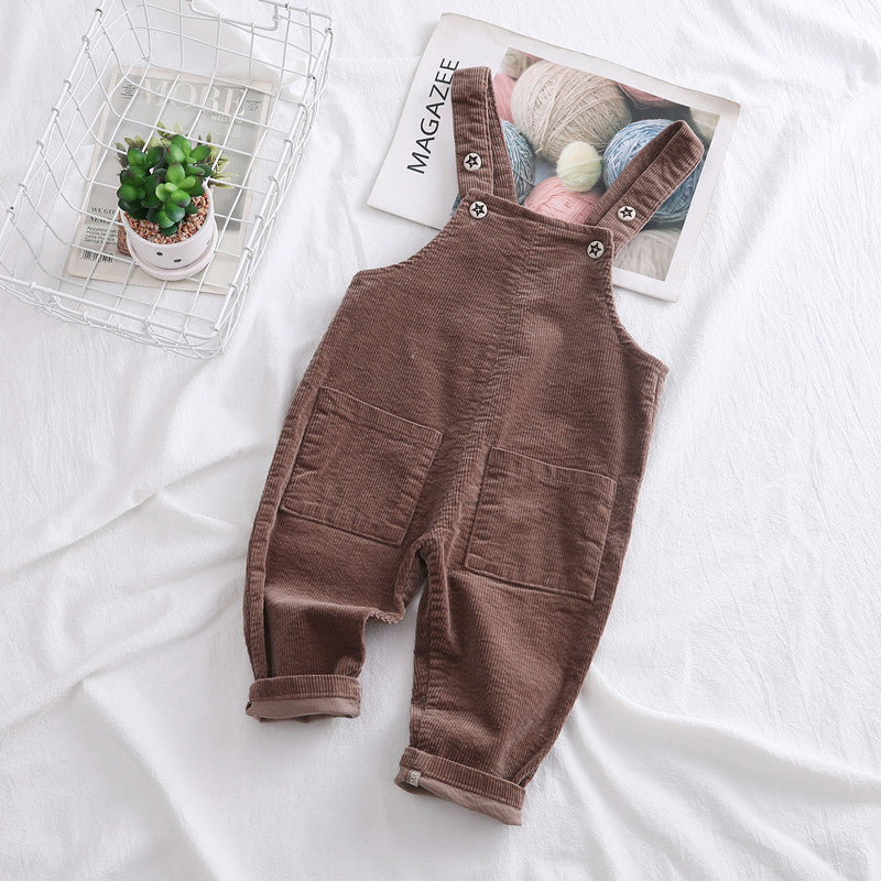 Fashion Simple Solid Color Children's Overalls