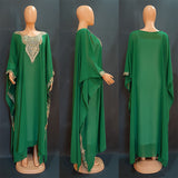 European And American Embroidery Lace Muslim Robe Dress