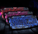 J10 tricolor backlight wired gaming keyboard set colorful luminous gaming mouse keyboard Russian keyboard - Nioor