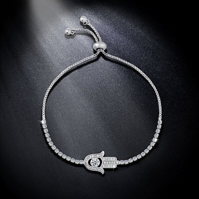 Minimalist Fatima Hand Set Zircon Bracelet