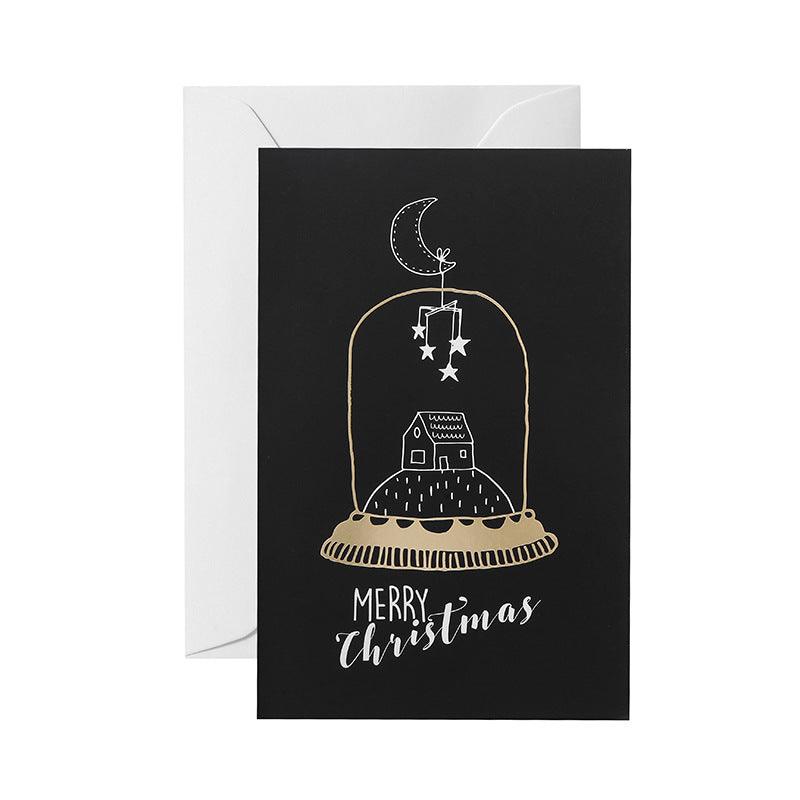 Black folding greeting card - Nioor