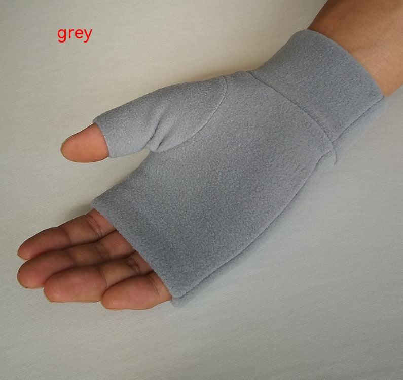 Outdoor Sports Running Thickened Warm Gloves Typing And Writing Warm Half Finger Gloves - Nioor