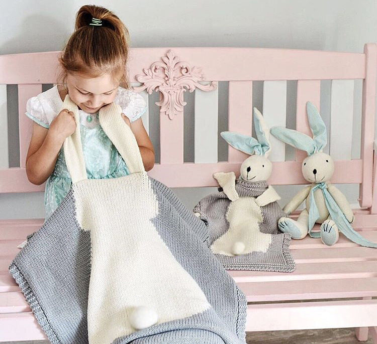 Explosive Bunny Ears Blanket Stereo Bunny Blanket Children's Knitted Cover Blanket Baby Baby Holding BlanketExplosive Bunny Ears