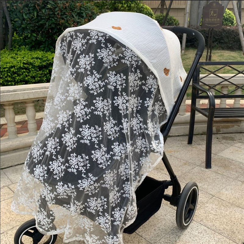 Baby Stroller Anti-mosquito Net Children's Mosquito-proof Embroidered Cover Cloth Baby Summer