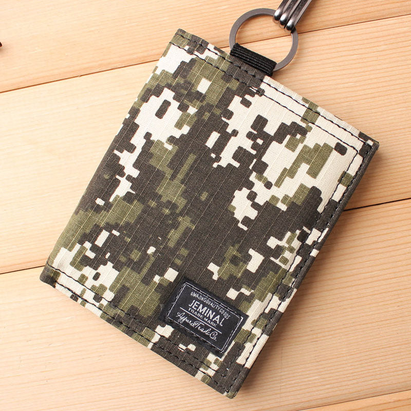 Men's Short Ultra-thin Small Horizontal Student Canvas Camouflage Wallet