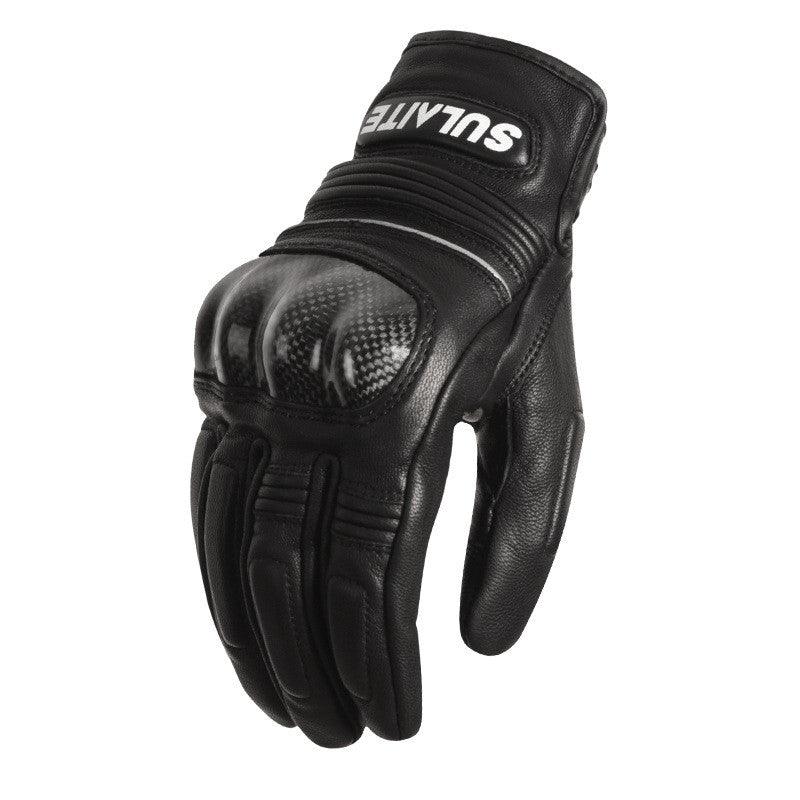 Men's And Women's Motorcycle Sheepskin Riding Full Finger Gloves - Nioor