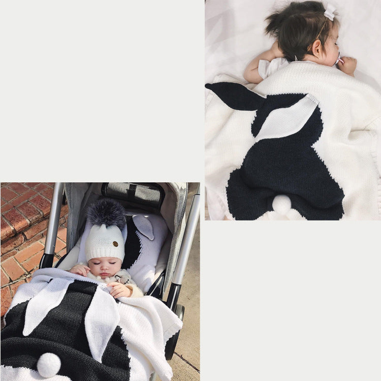 Explosive Bunny Ears Blanket Stereo Bunny Blanket Children's Knitted Cover Blanket Baby Baby Holding BlanketExplosive Bunny Ears