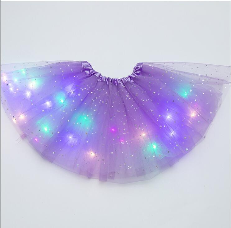 Magical & Luminous LED Princess Halloween Tutu Skirt Sequins Shiny Skirt - Nioor