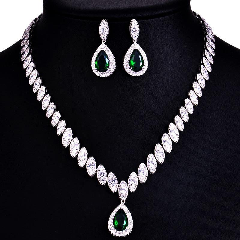 Korean Foreign Trade In Europe And America Two Piece AAA Zircon Jewelry Set - Nioor