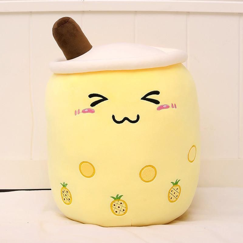 Cute Fruit Drink Plush Stuffed Soft Strawberry Milk Tea Plush Boba Tea Cup Toy Bubble Tea Pillow Cushion Kids Gift - Nioor