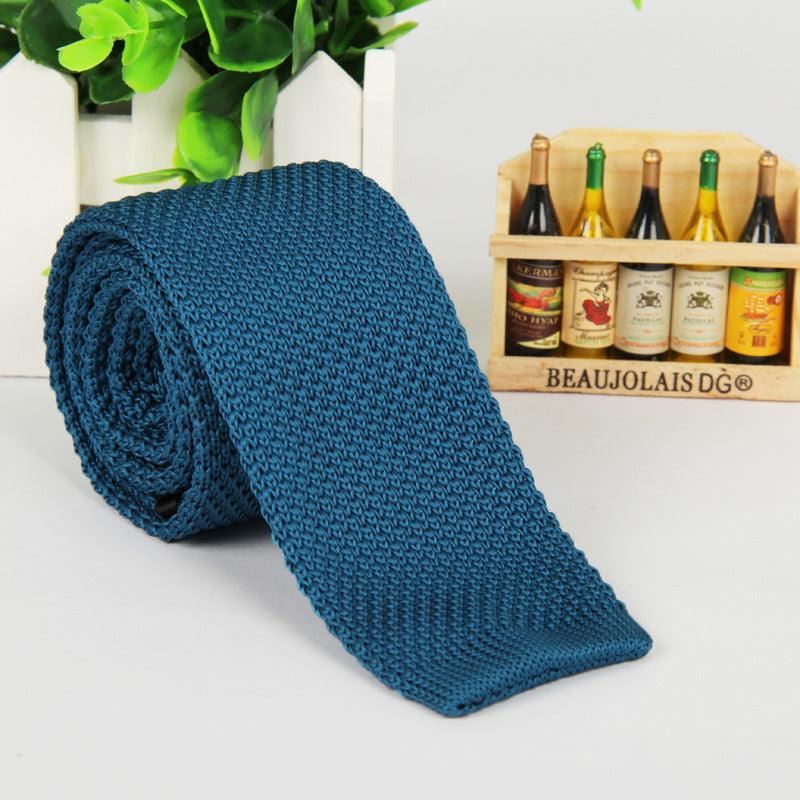 Solid-color knitted tie for men - Nioor