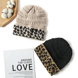 Beanie Women's Warm Leopard Print Knitted Hat Winter - Nioor