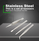 Stainless Steel Tweezers Set For DIY Jewelry