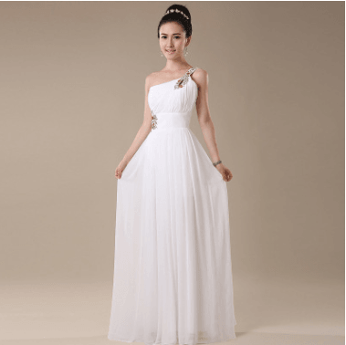 2021 speed selling wedding bridesmaid dress, banquet evening dress, single shoulder dinner party host, evening dress, banquet dress girl - Nioor