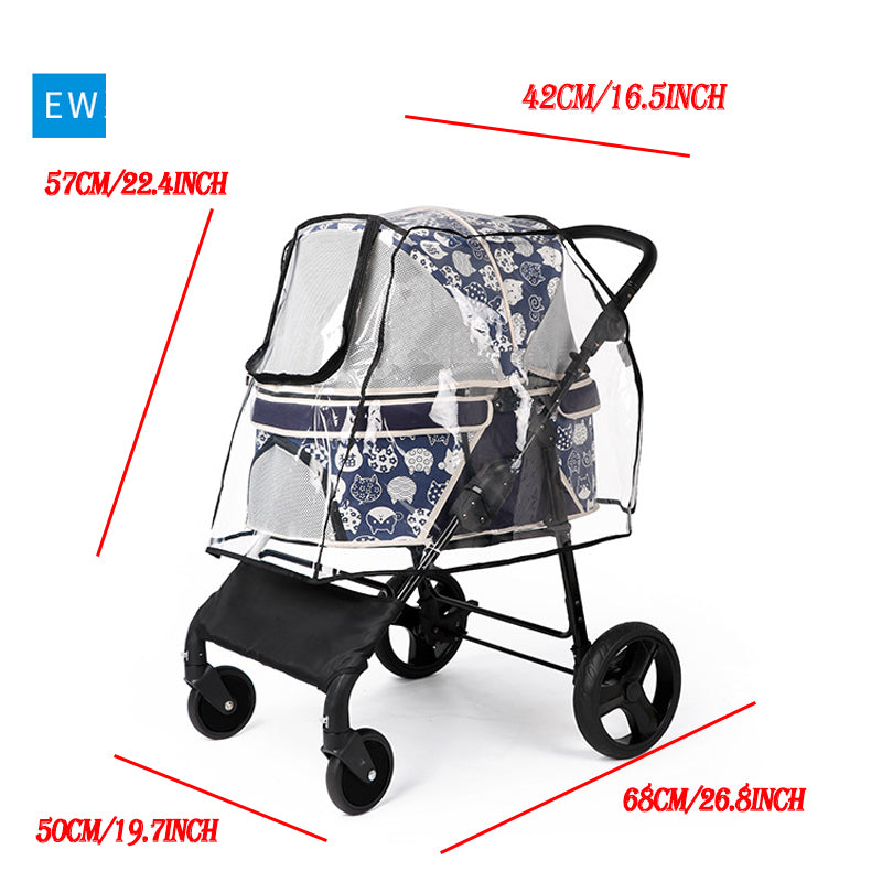 Rain cover for dog trolley