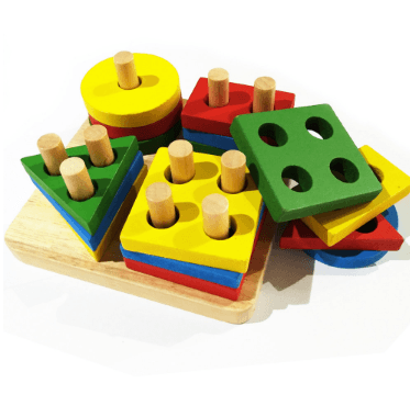 Baby Game Toys Wooden Puzzle Educational Toy Geometric shapes Game Toys Stick Baby Kid Children Intelligence Puzzle for Kid - Nioor