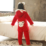 Children coral fleece pajamas women