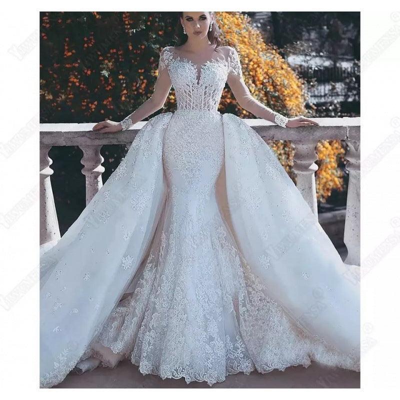 Africa Mermaid Wedding Dresses Long Sleeves Bridal Gowns - Nioor