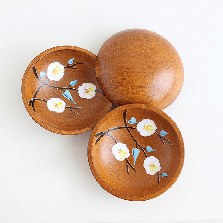 Wooden rustic fruit bowl - Nioor