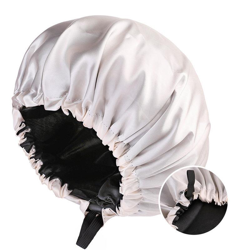 New Women's Fashion Double-layer Satin Sleeping Hat - Nioor