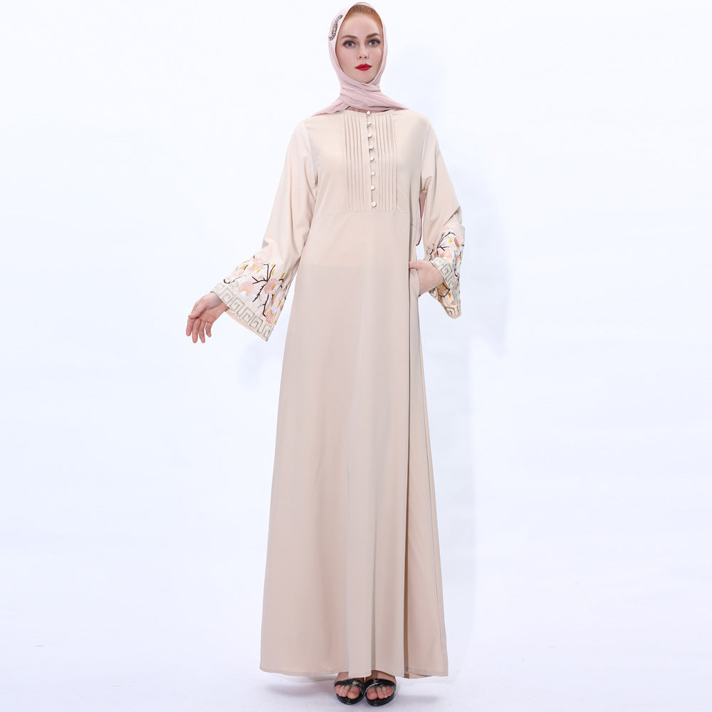 Retro slim Muslim women's dress summer