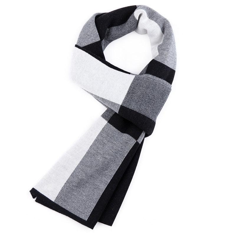 Plaid men scarf knitted scarf - Nioor