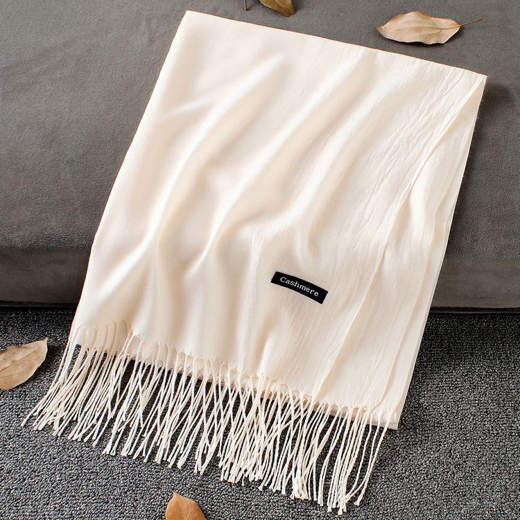 Fashion Simple Solid Color Tassel Scarf Shawl - Nioor