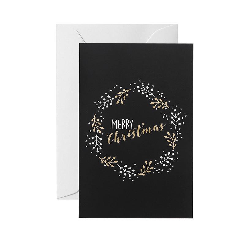 Black folding greeting card - Nioor