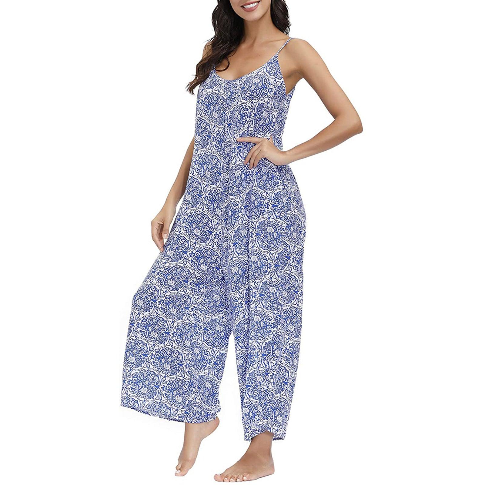 Fashion Sling Pocket Casual Wide Jumpsuit - Nioor