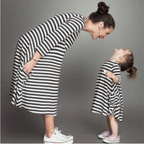 Family Clothing Matching Mother And Daughter Clothes Striped Dresses