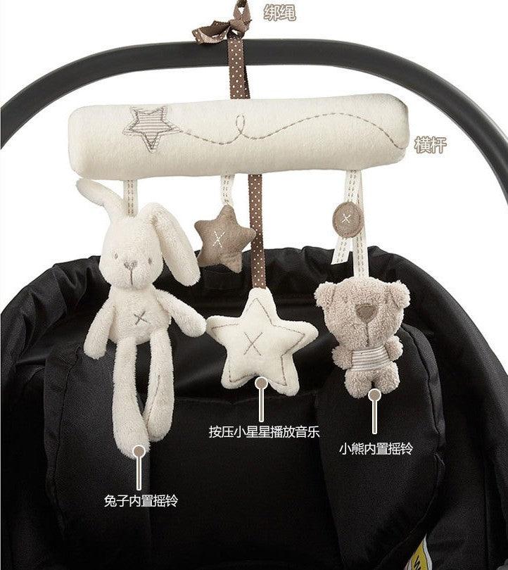 Infant Toddler Rattles Toys for Baby Stroller Crib Soft Rabbit Bear Style Pram Hanging Toys Plush Appease Doll Bed Accessories - Nioor