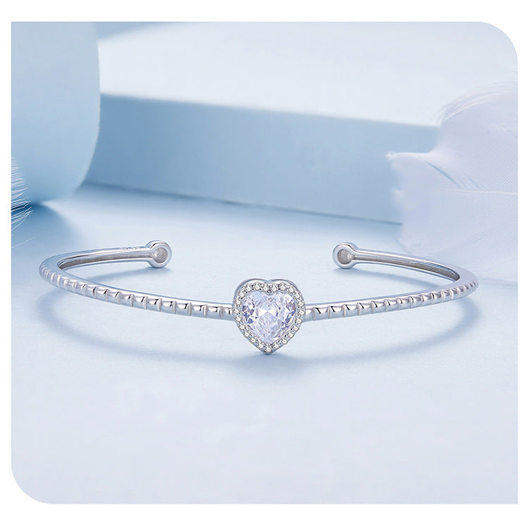 Heart-shaped S925 Sterling Silver Bracelet