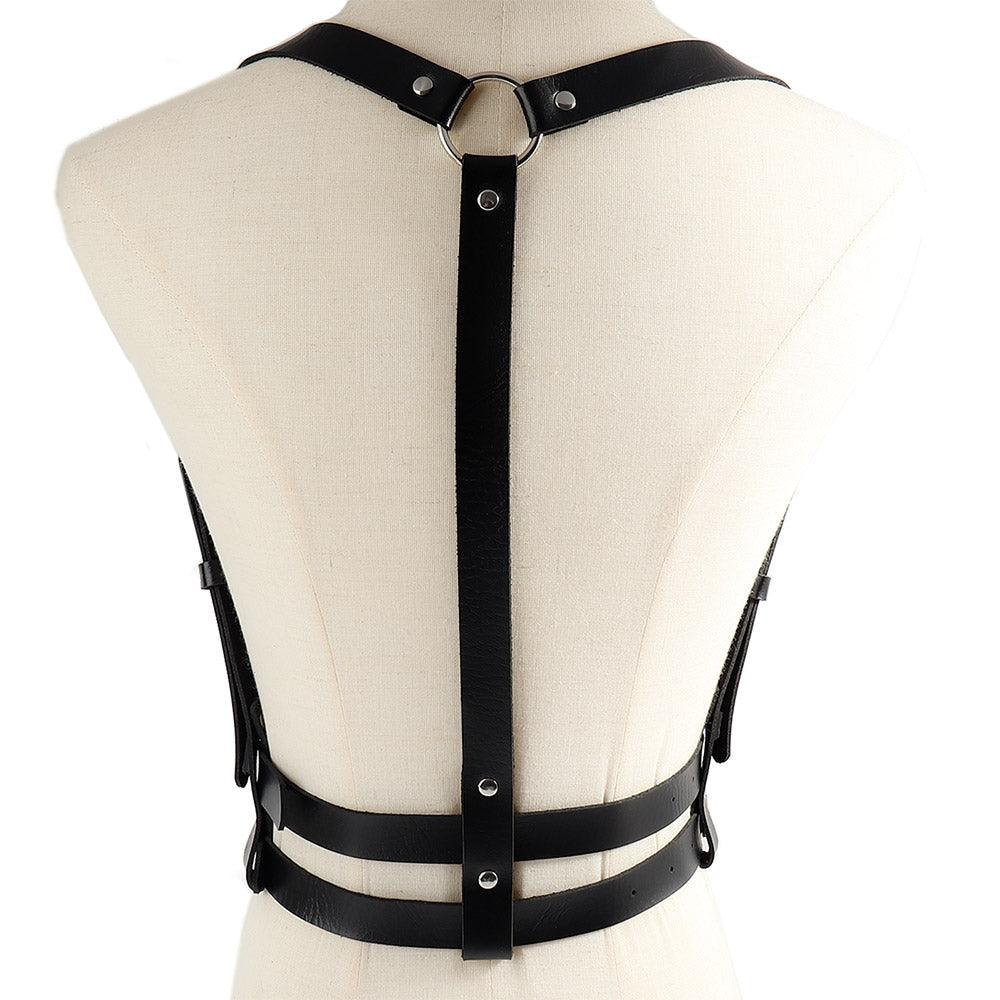 Women's Waist Waist Beauty Back Belt Fashion Body Restraint Strap Punk Sexy PU Belt Harness Leather - Nioor