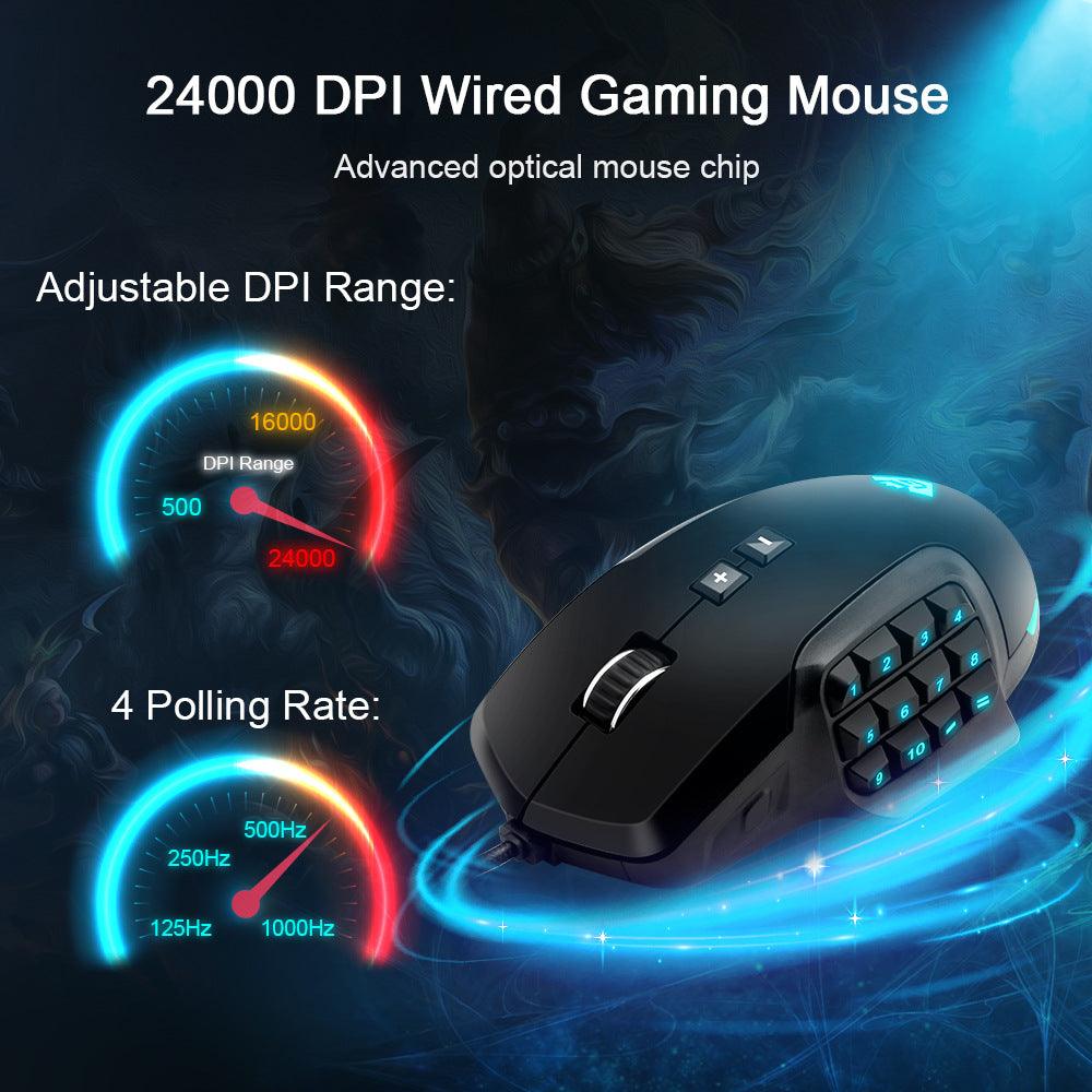 Button Laser Programming Gaming Computer Mouse Backlight Gaming Mouse - Nioor