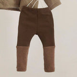 Baby Fashion Stitching Wild Fake Two-Piece Warm Velvet Pants