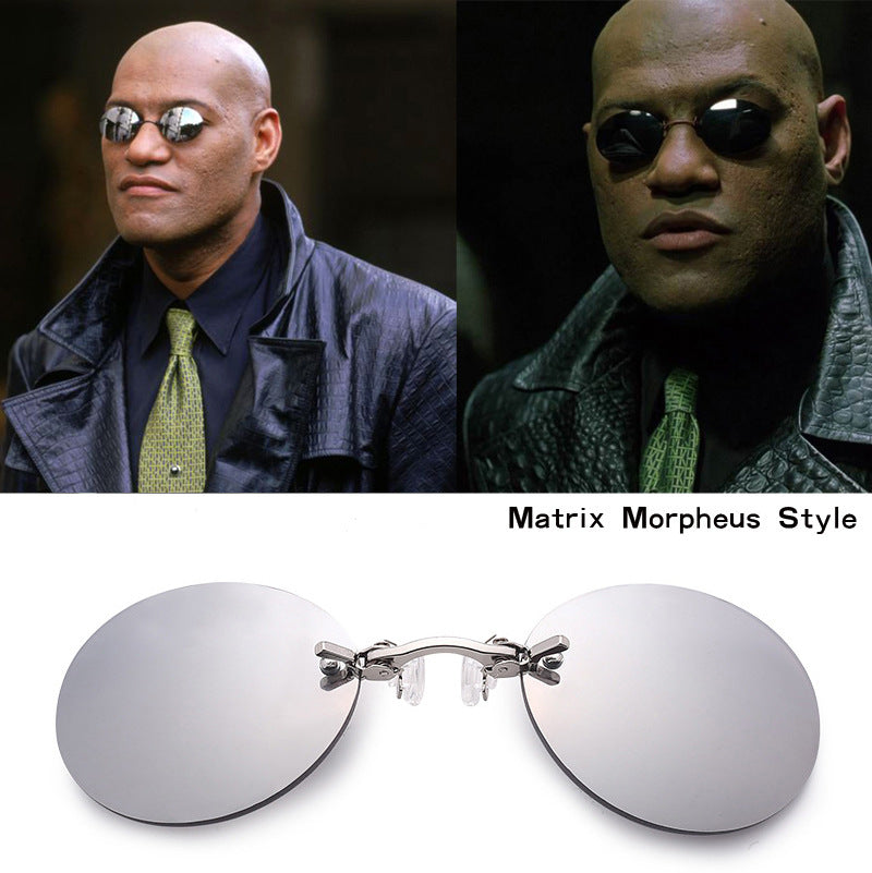 Sunglasses Metal Round Frame Mini Glasses for Men and Women