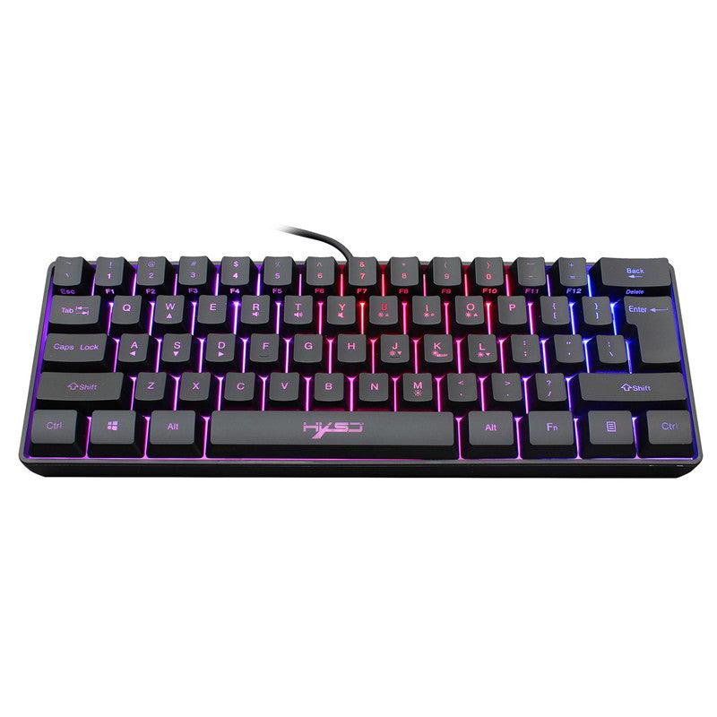 61-key Gaming Membrane Keyboard RGB Light Mini Keyboard - Nioor