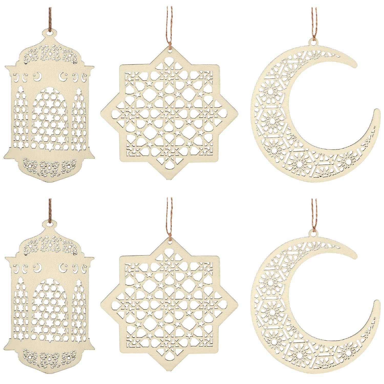 Eid Mubarak Pendant Desktop Wooden Decorative Ornament