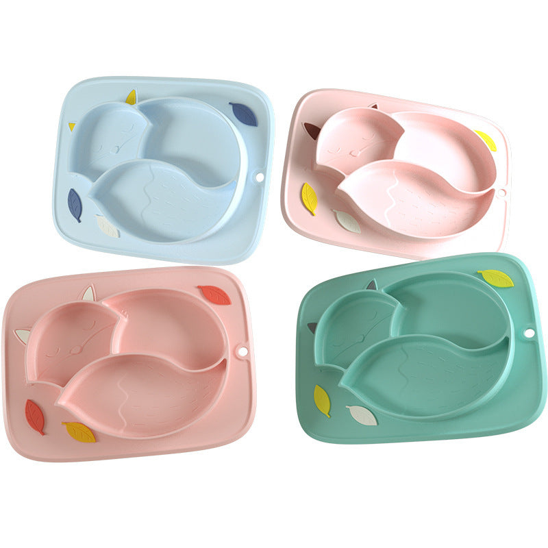 Children's Non-Slip Partitioned Dinner Plate Sucker Bowl