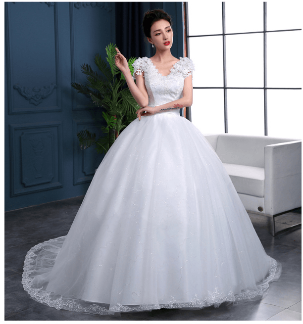 Large Trailing Lace Lace Tie Wedding Dress Slim And Slim - Nioor