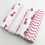 4Pcs Cotton Receiving Blanket Swaddle Baby Bedsheet Newborn