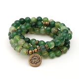 108 Prayer Beads Lotus Eye Pendant Bracelet