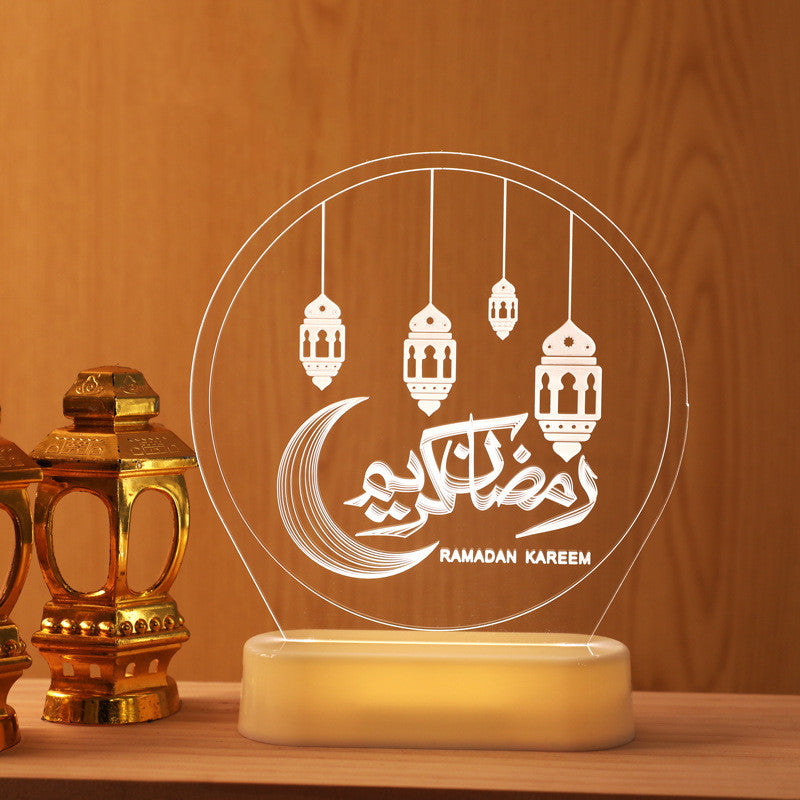 LED Ramadan Castle Moon Kerosene 3D Hanging Lamp