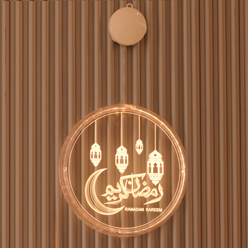 LED Ramadan Castle Moon Kerosene 3D Hanging Lamp